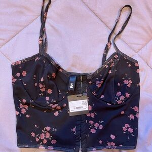 Floral Corset Crop Top